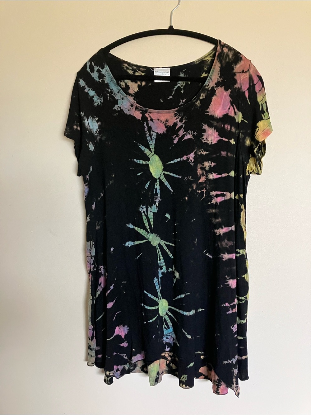 Tie-Dye Black Short Sleeve Tunic